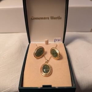 Gold and Green Earrings with Classic Design
